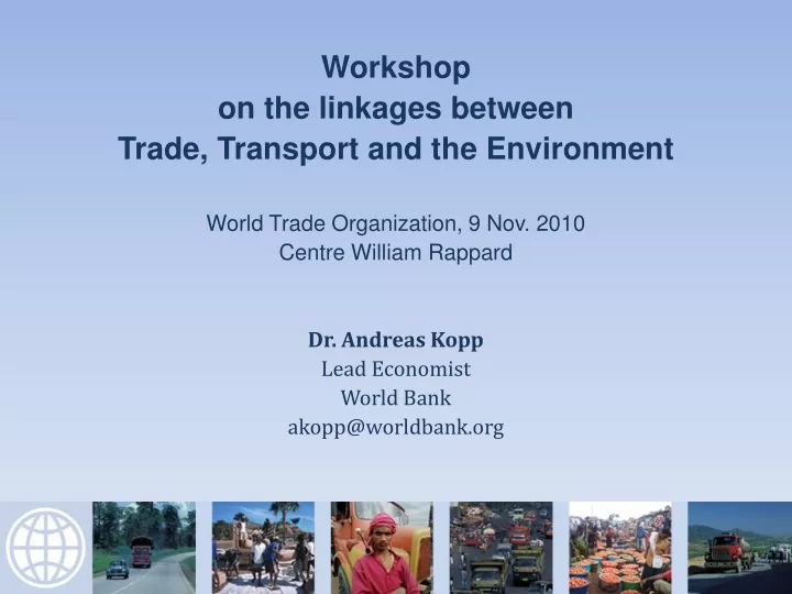 workshop on the linkages between trade transport