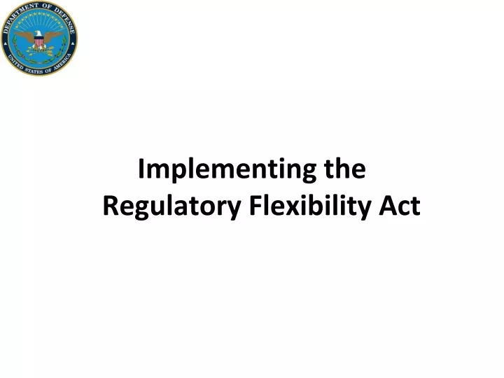 implementing the regulatory flexibility act