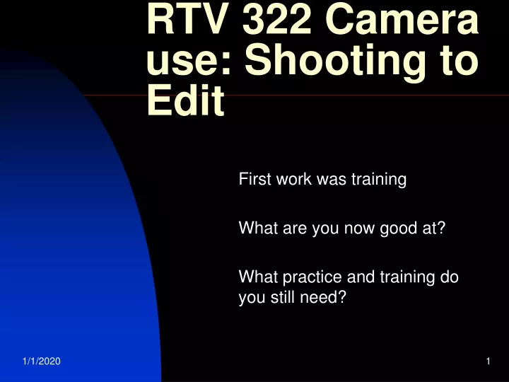 rtv 322 camera use shooting to edit
