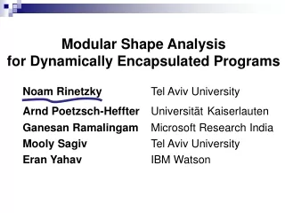 Modular Shape Analysis for Dynamically Encapsulated Programs