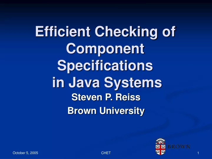 efficient checking of component specifications in java systems