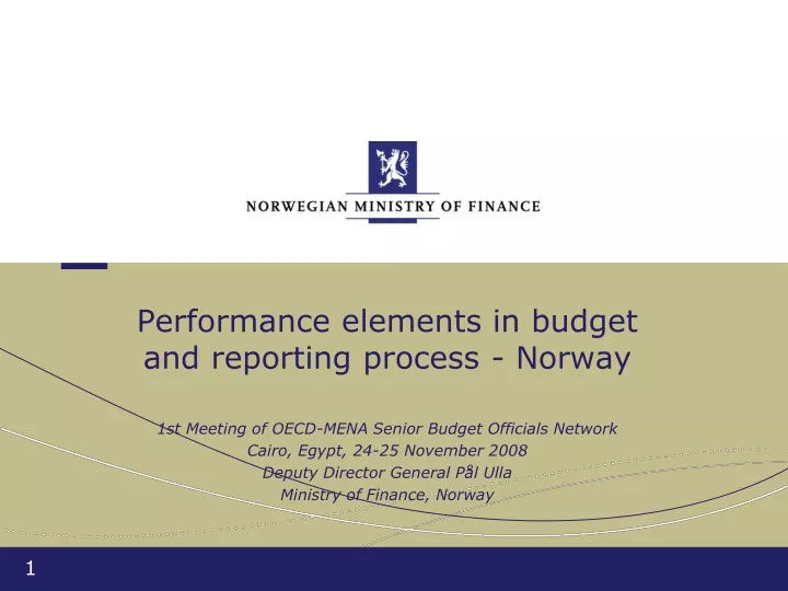 performance elements in budget and reporting process norway