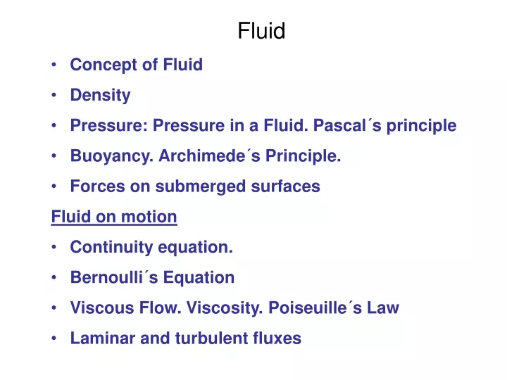 fluid concept of fluid density pressure pressure