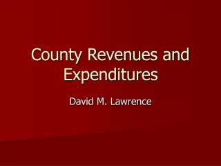 County Revenues and Expenditures