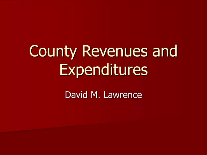 county revenues and expenditures