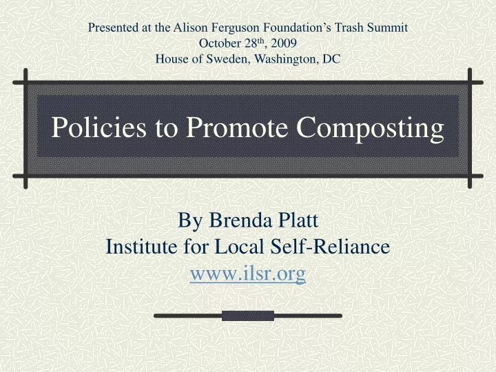 policies to promote composting
