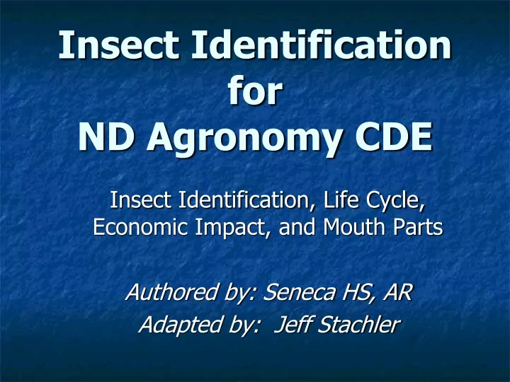 insect identification for nd agronomy cde