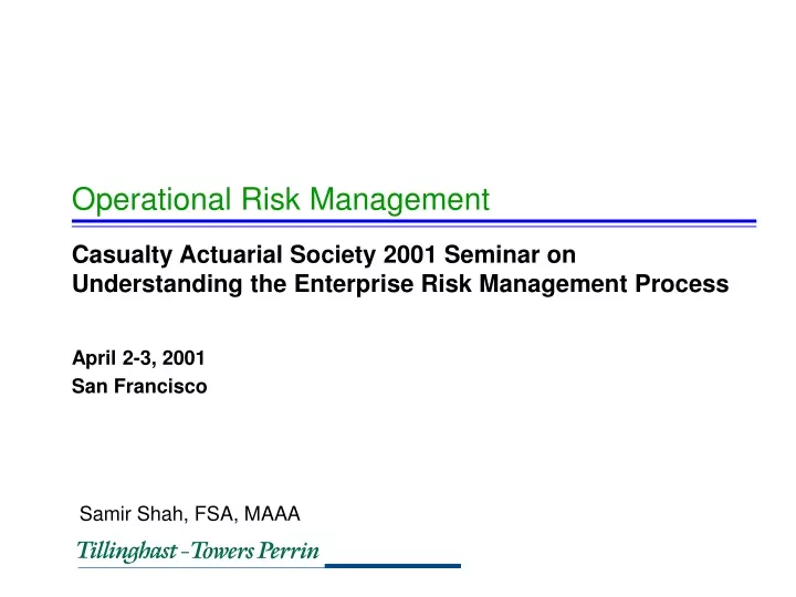operational risk management