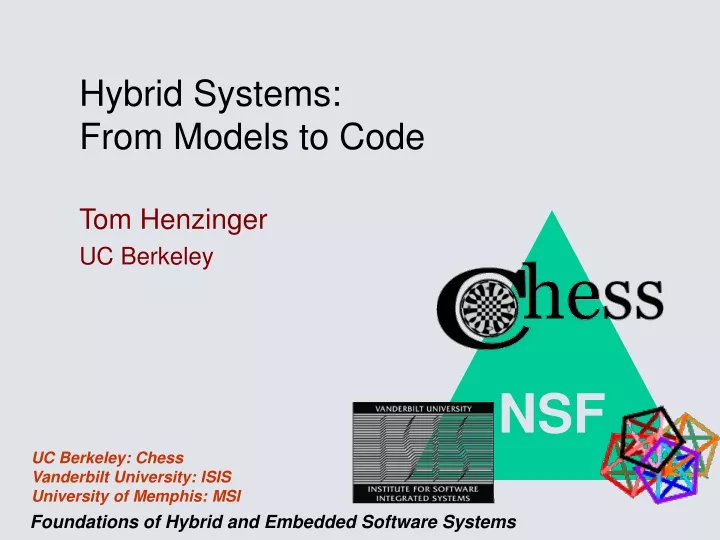 hybrid systems from models to code