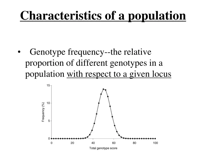 characteristics of a population