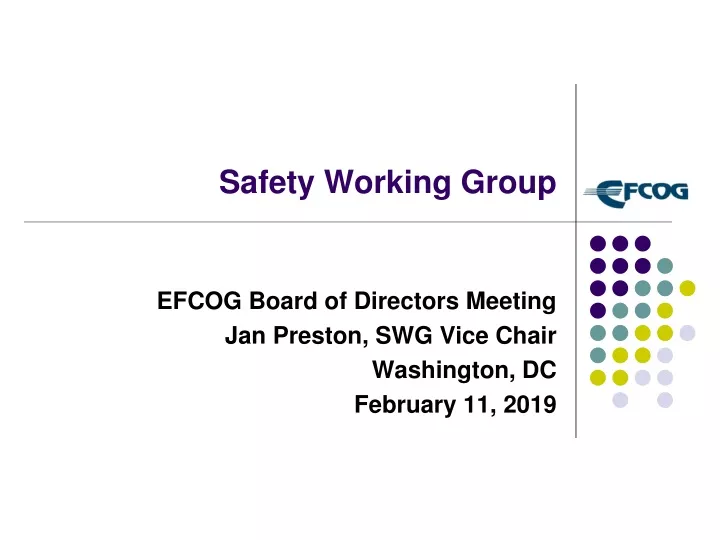 safety working group