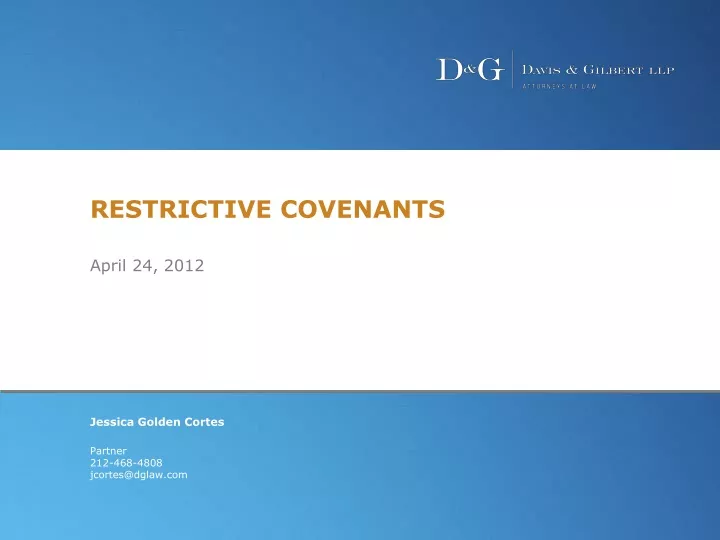 restrictive covenants april 24 2012