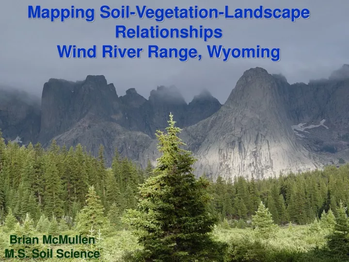 mapping soil vegetation landscape relationships