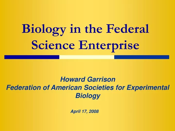 biology in the federal science enterprise