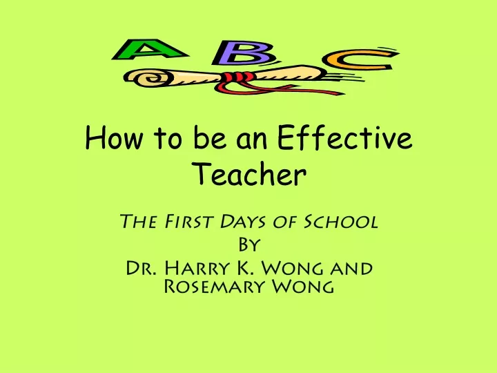 how to be an effective teacher