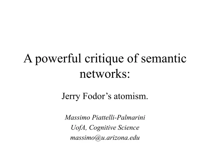 a powerful critique of semantic networks