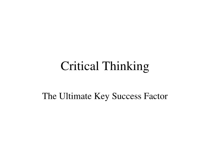 critical thinking