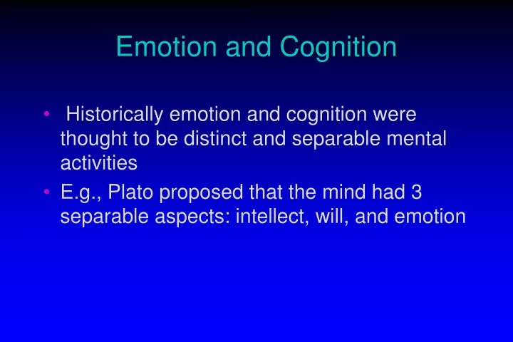 emotion and cognition