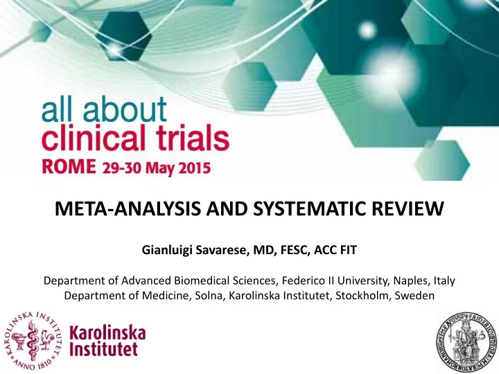 meta analysis and systematic review