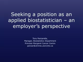 Seeking a position as an applied biostatistician – an employer’s perspective