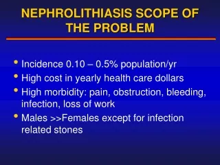NEPHROLITHIASIS SCOPE OF THE PROBLEM