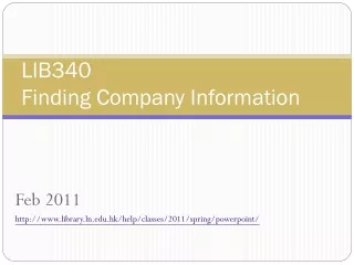 LIB340  Finding Company Information