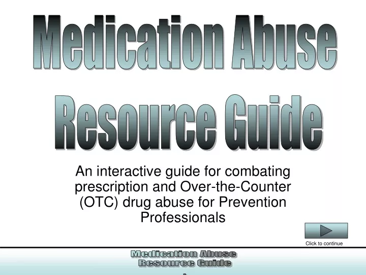 medication abuse resource guide