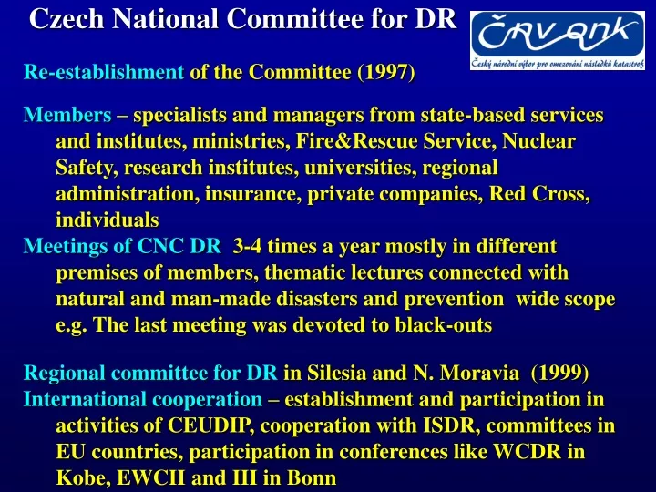 czech national committee for dr