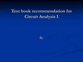 Text book recommendation for Circuit Analysis I