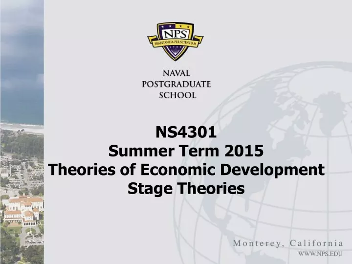 ns4301 summer term 2015 theories of economic development stage theories