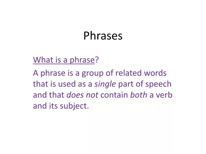 phrases