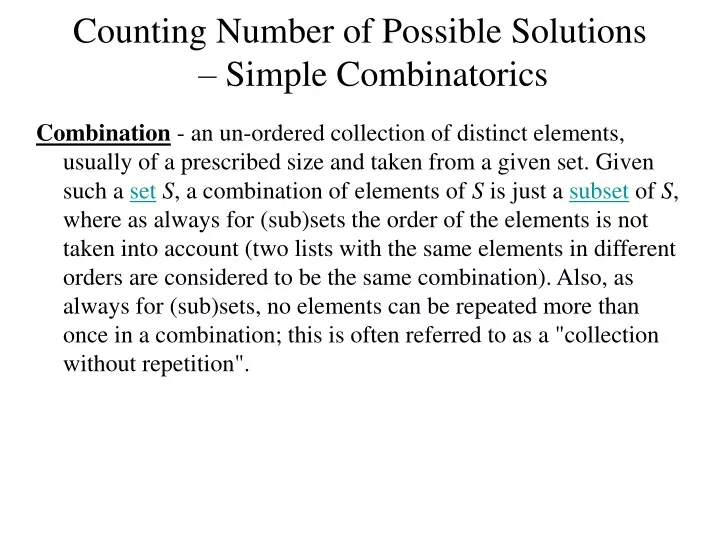 counting number of possible solutions simple