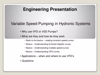 Variable Speed Pumping in Hydronic Systems