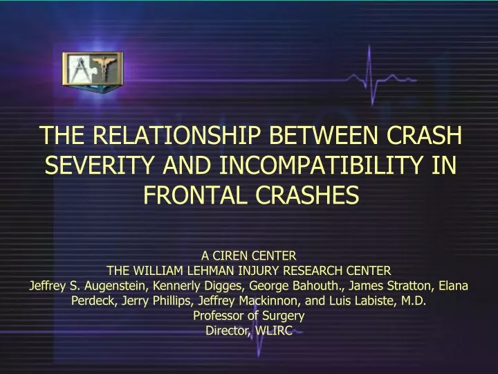 the relationship between crash severity and incompatibility in frontal crashes