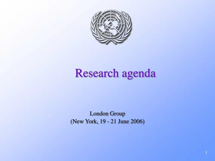 research agenda