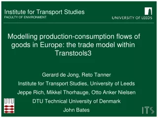 M odelling production-consumption flows of goods in Europe: the trade model within Transtools3