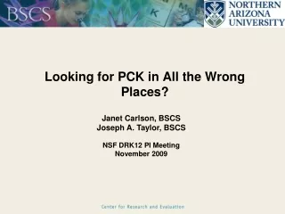 Looking for PCK in All the Wrong Places?