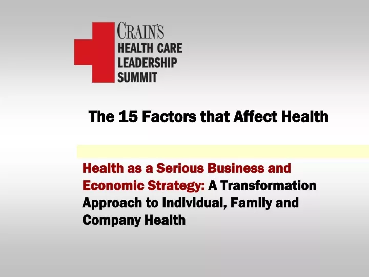 the 15 factors that affect health