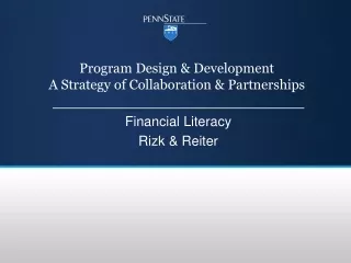 Program Design &amp; Development A Strategy of Collaboration &amp; Partnerships