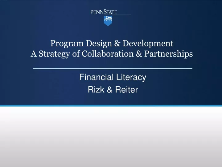 program design development a strategy of collaboration partnerships