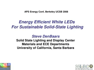 Energy Efficient White LEDs  For Sustainable Solid-State Lighting
