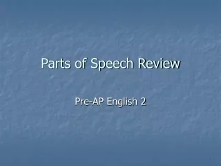 Parts of Speech Review