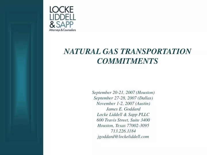 natural gas transportation commitments