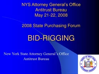 New York State Attorney General’s Office Antitrust Bureau