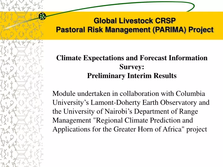 global livestock crsp pastoral risk management