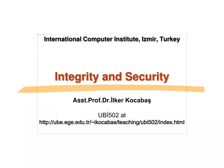 international computer institute izmir turkey integrity and security