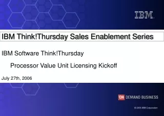 IBM Think!Thursday Sales Enablement Series