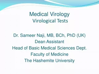 Medical Virology Virological Tests