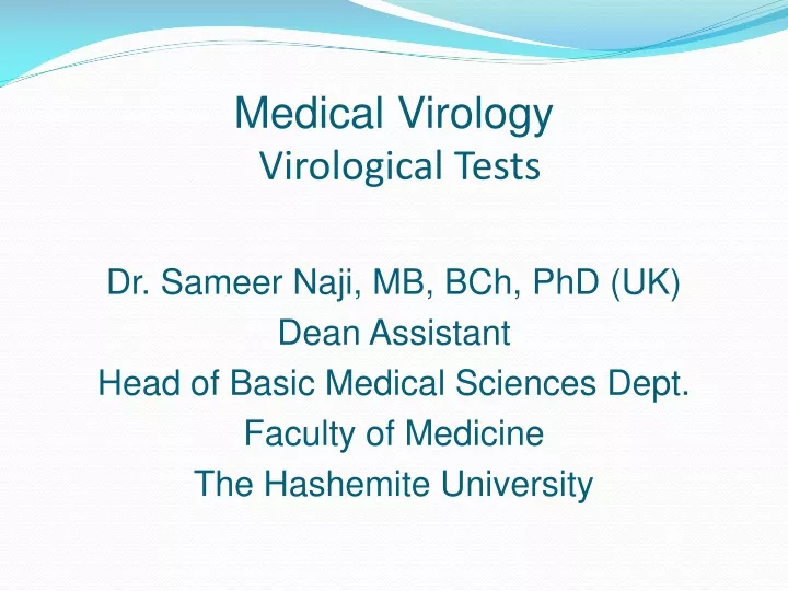 medical virology virological tests