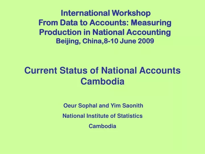 current status of national accounts cambodia